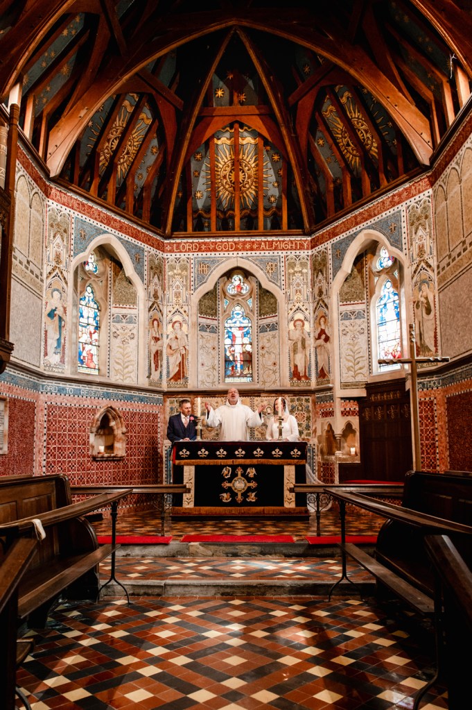 dramatic ceiling church owlpen manor cotswolds