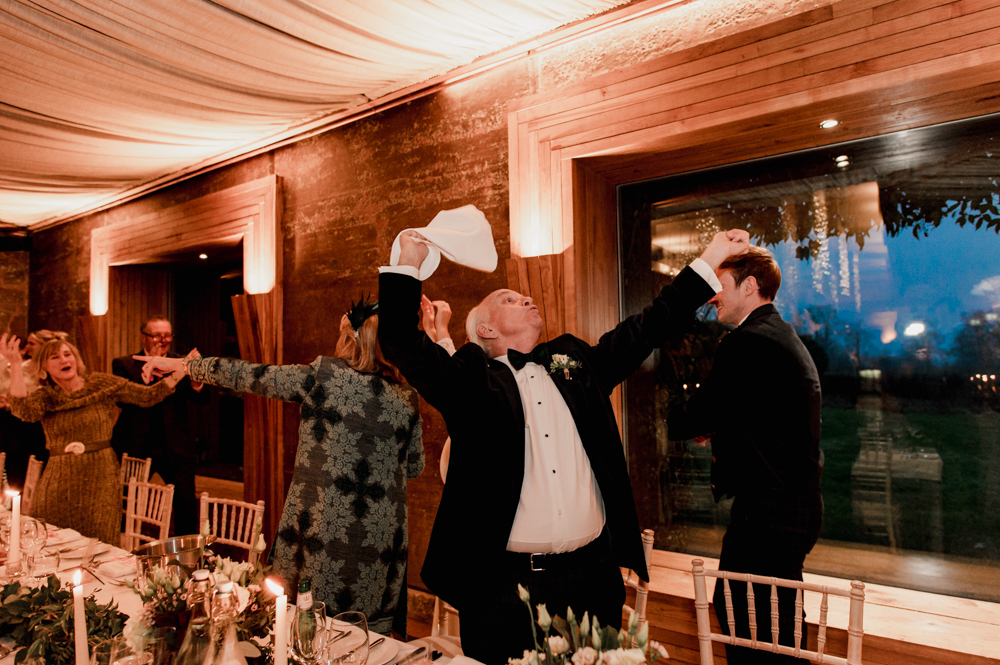napkin waving wedding entrance elmore court