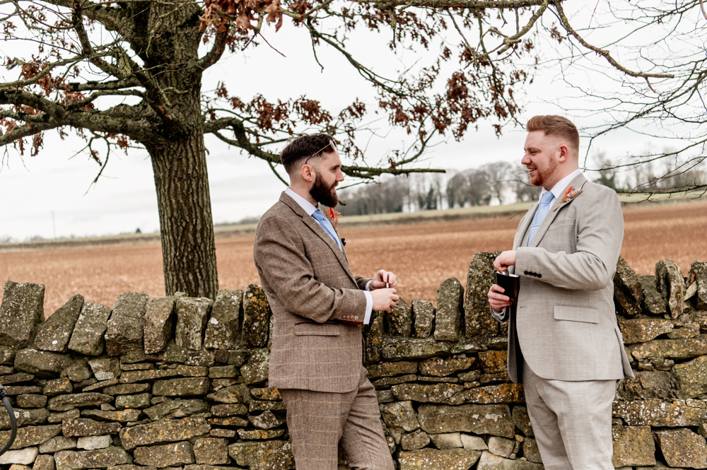 groom in tweed suit countryside wedding cotswolds