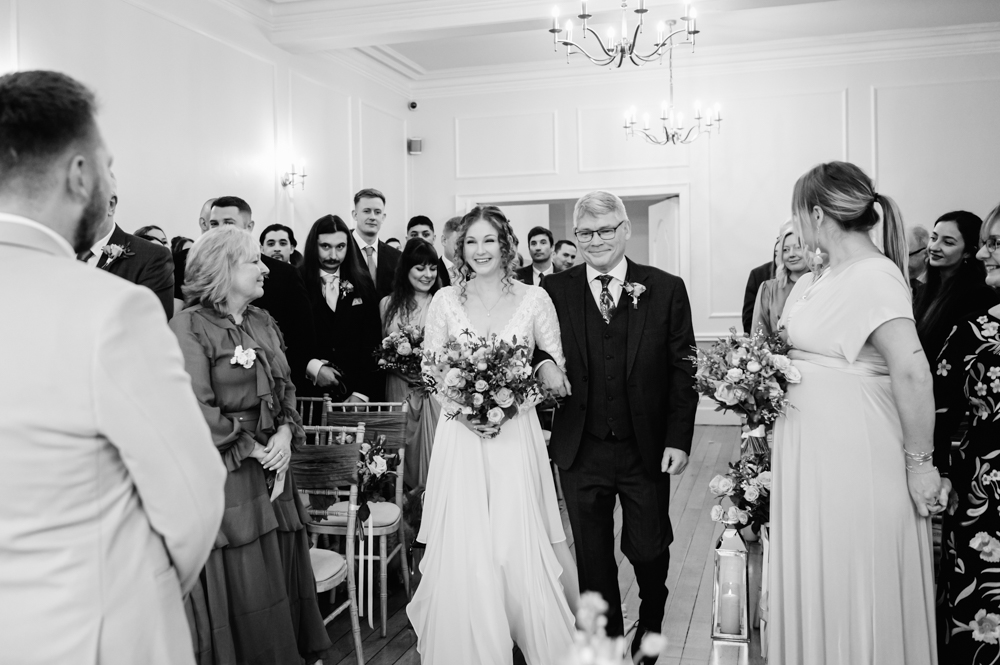 bride walking down the aisle documentary wedding