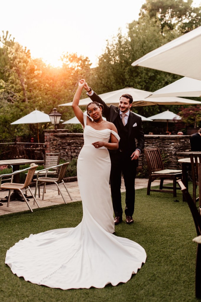 bride and groom at sunset bristol wedding
