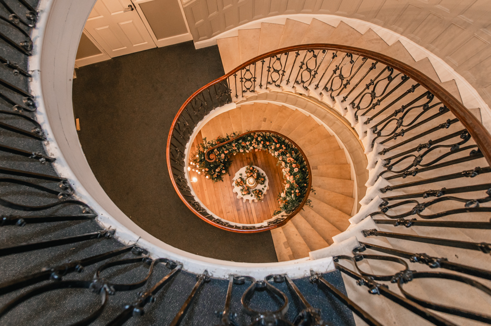 wedding venue with stunning staircase