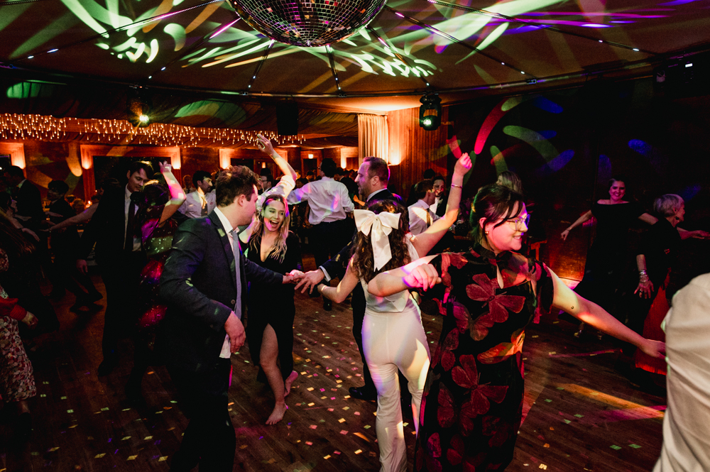 barn dancing wedding bride in a trouser suit pantsuit