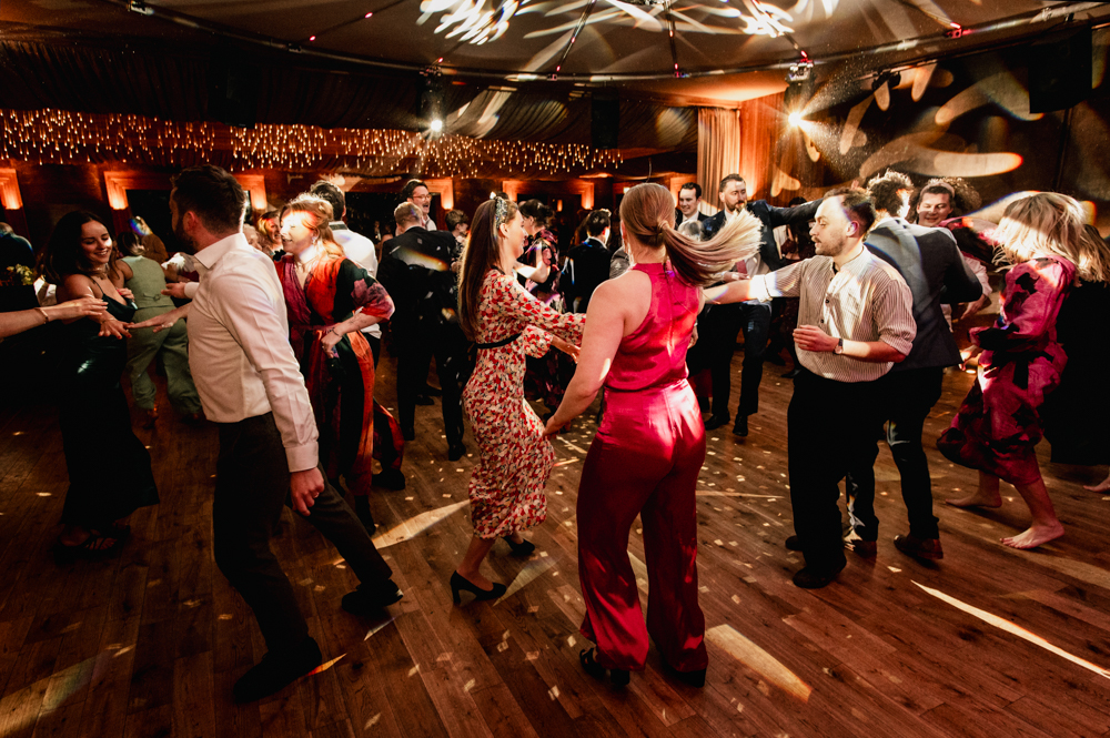 Ceilidh dancing elmore court wedding colourful 