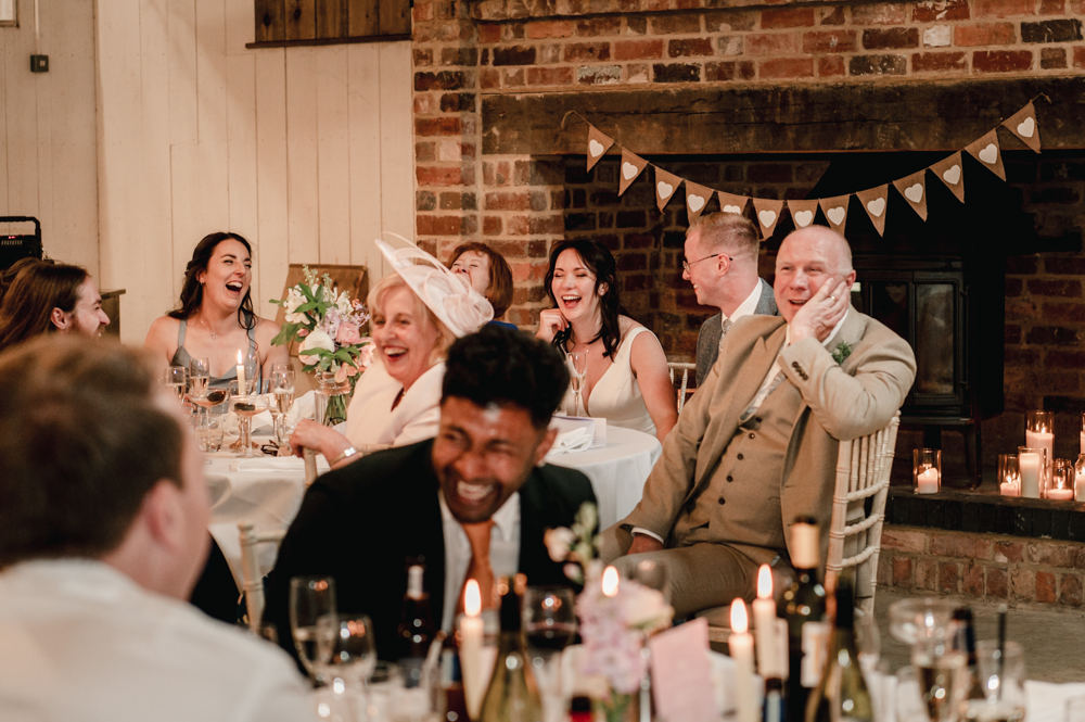 wedding speeches during breakfast at  milton end barn