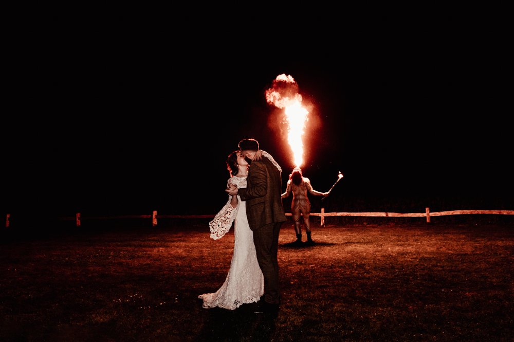 fire show wedding