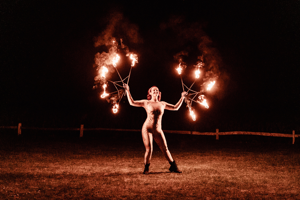 fire show wedding lapstone barn