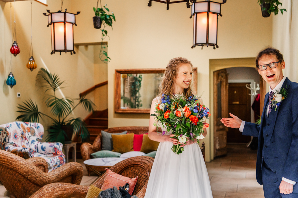 bride and groom in unity and beech room at the matara centre wedding venue