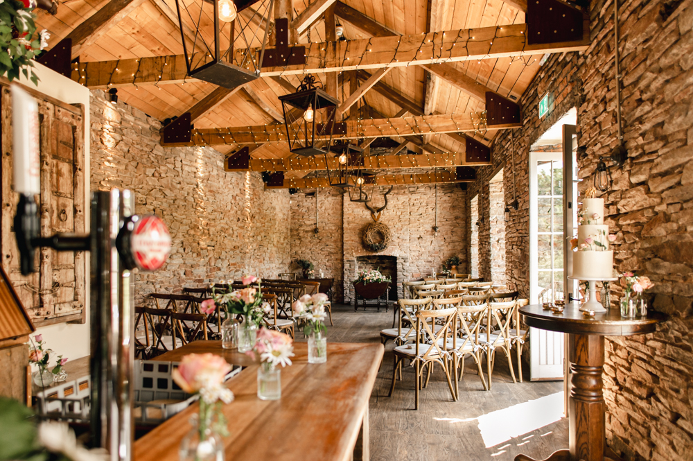 rustic barn set up for a wedding ceremony