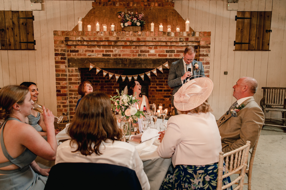 wedding speeches at rustic barn