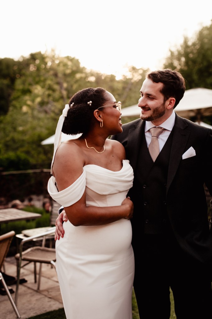 bride and groom at sunset bristol wedding