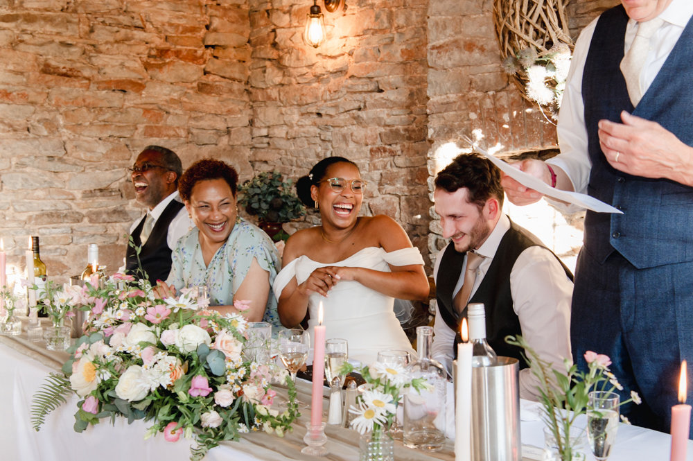 wedding speeches reactions at the barn at the white horse hambrook
