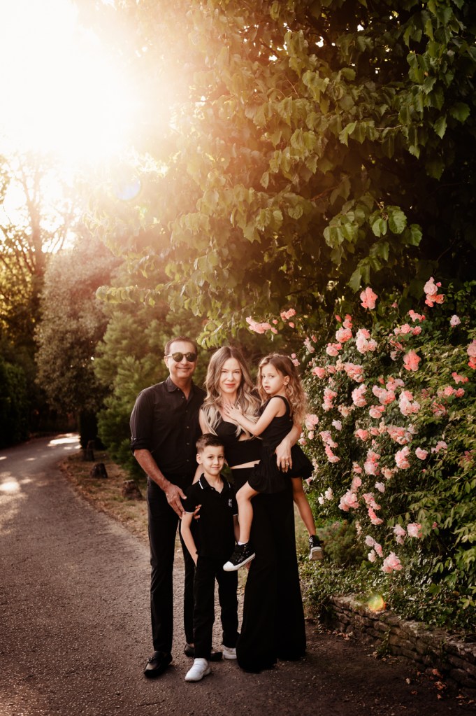 family in the english rose garden photo shoot 