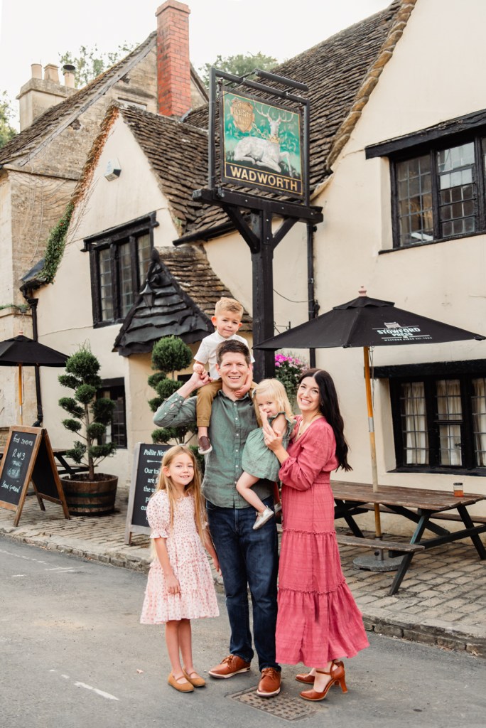 family in a traditional english village