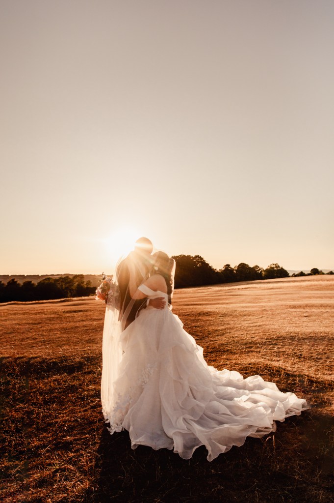 amazing sunset wedding  old lodge minchinhampton common