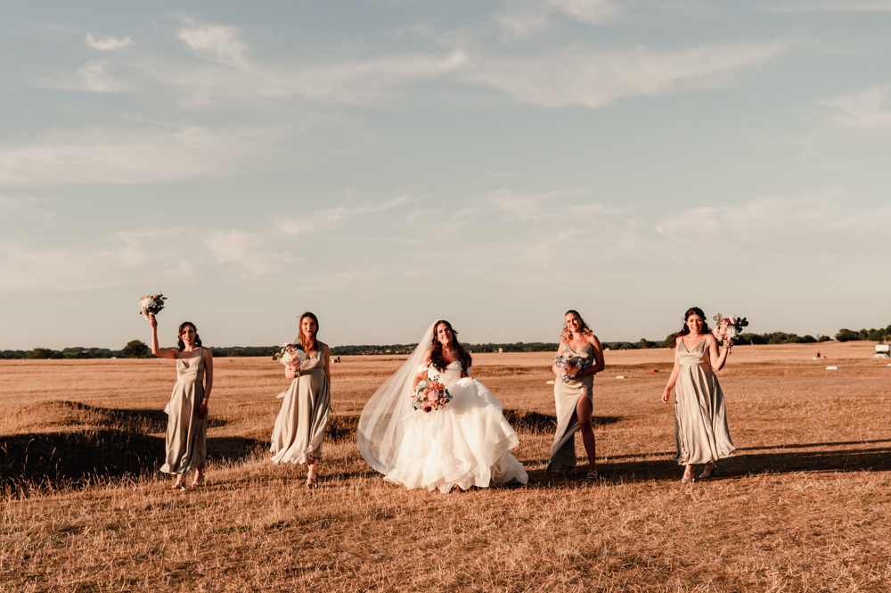 dreamy wedding bride and bridesmaids