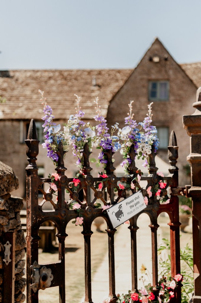 floral gate Old lodge wedding Minchinhampton common