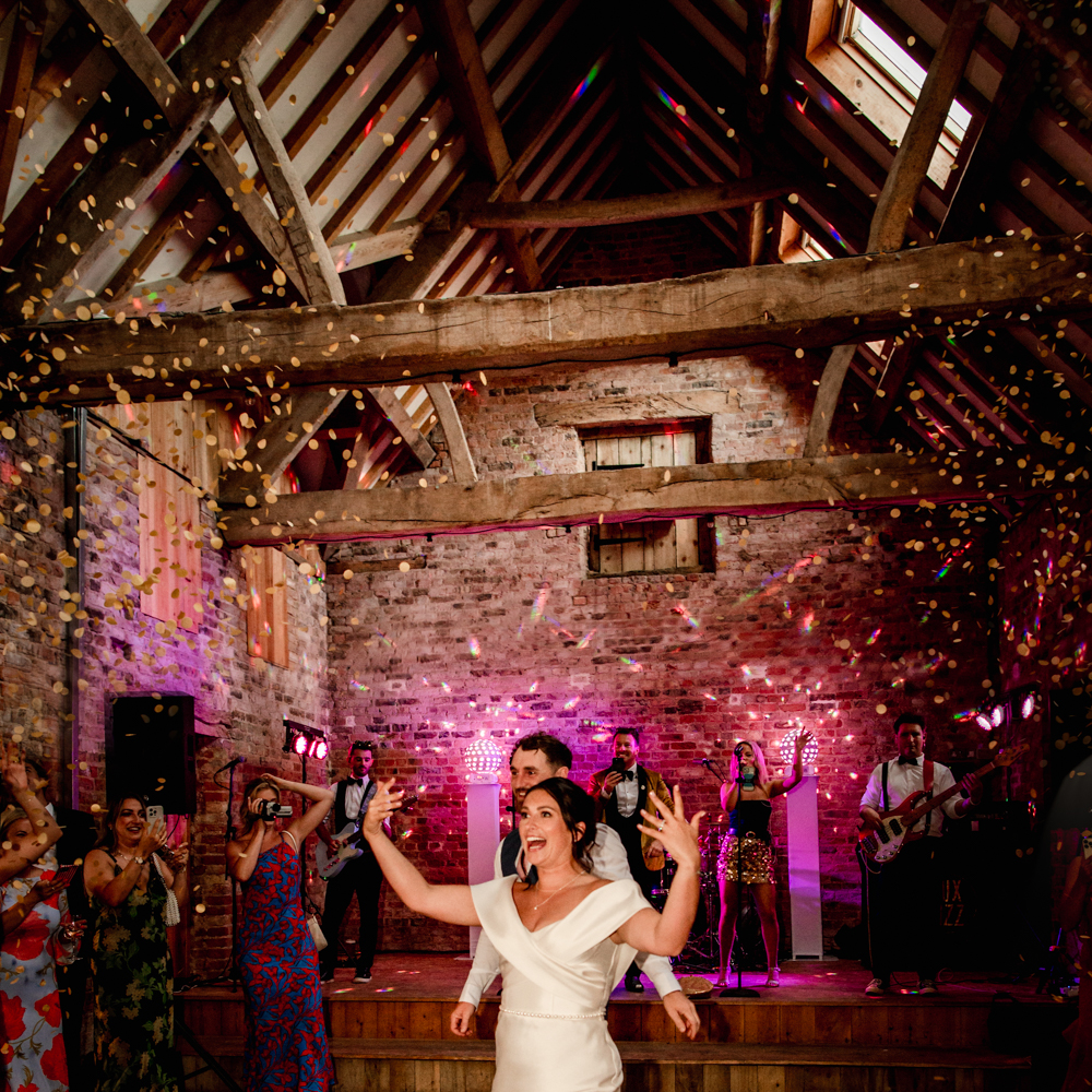 wedding disco with confetti 