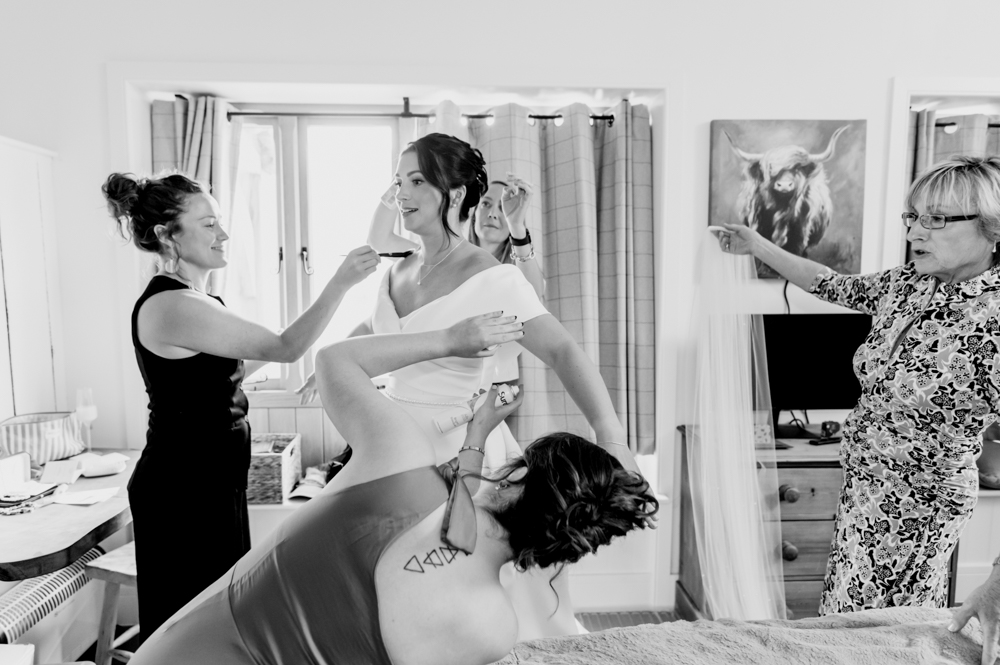 bride getting ready wedding