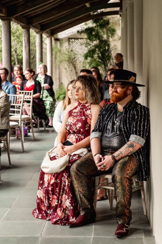 colourful alternative wedding guests ceremony