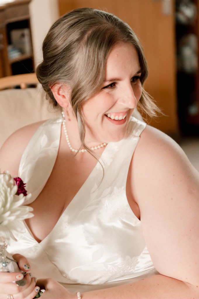 smiling bride natural portrait