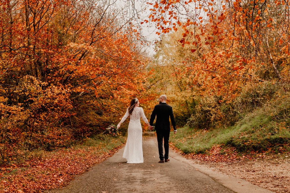 couple walking stroud wedding