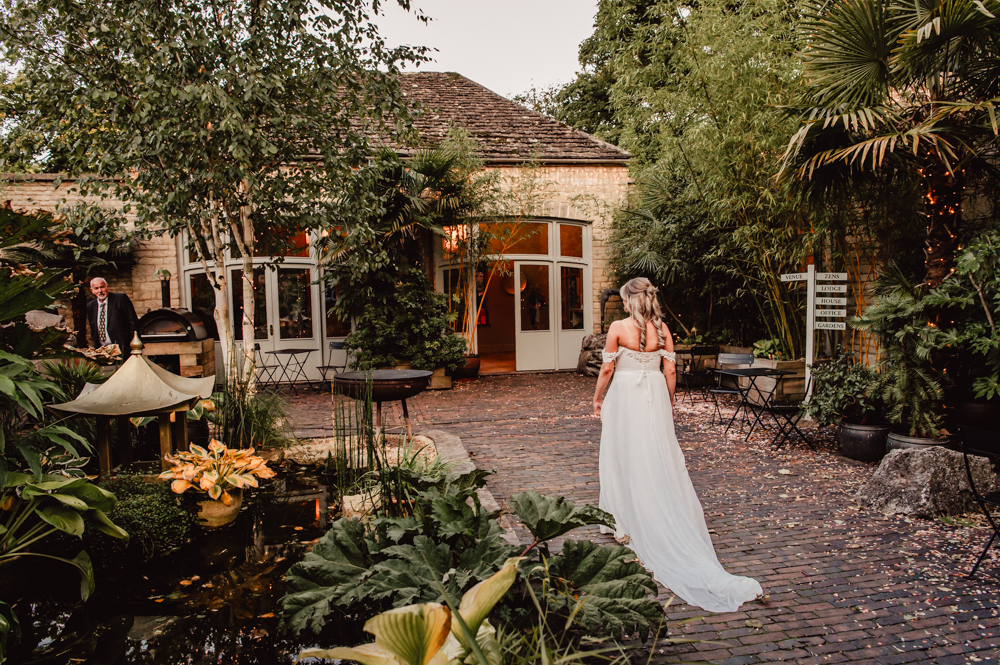 bride in welcome courtyard matara