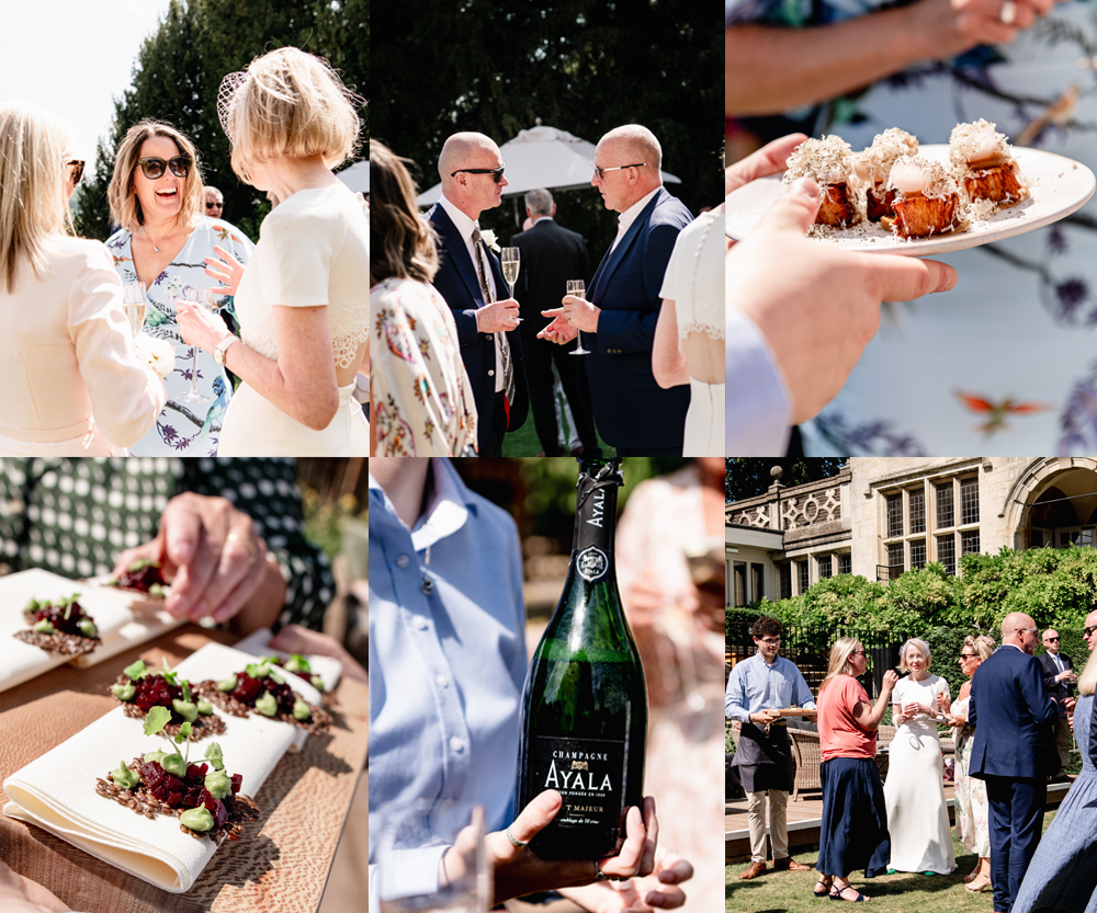 wedding drinks at the painswick hotel wedding cotswolds