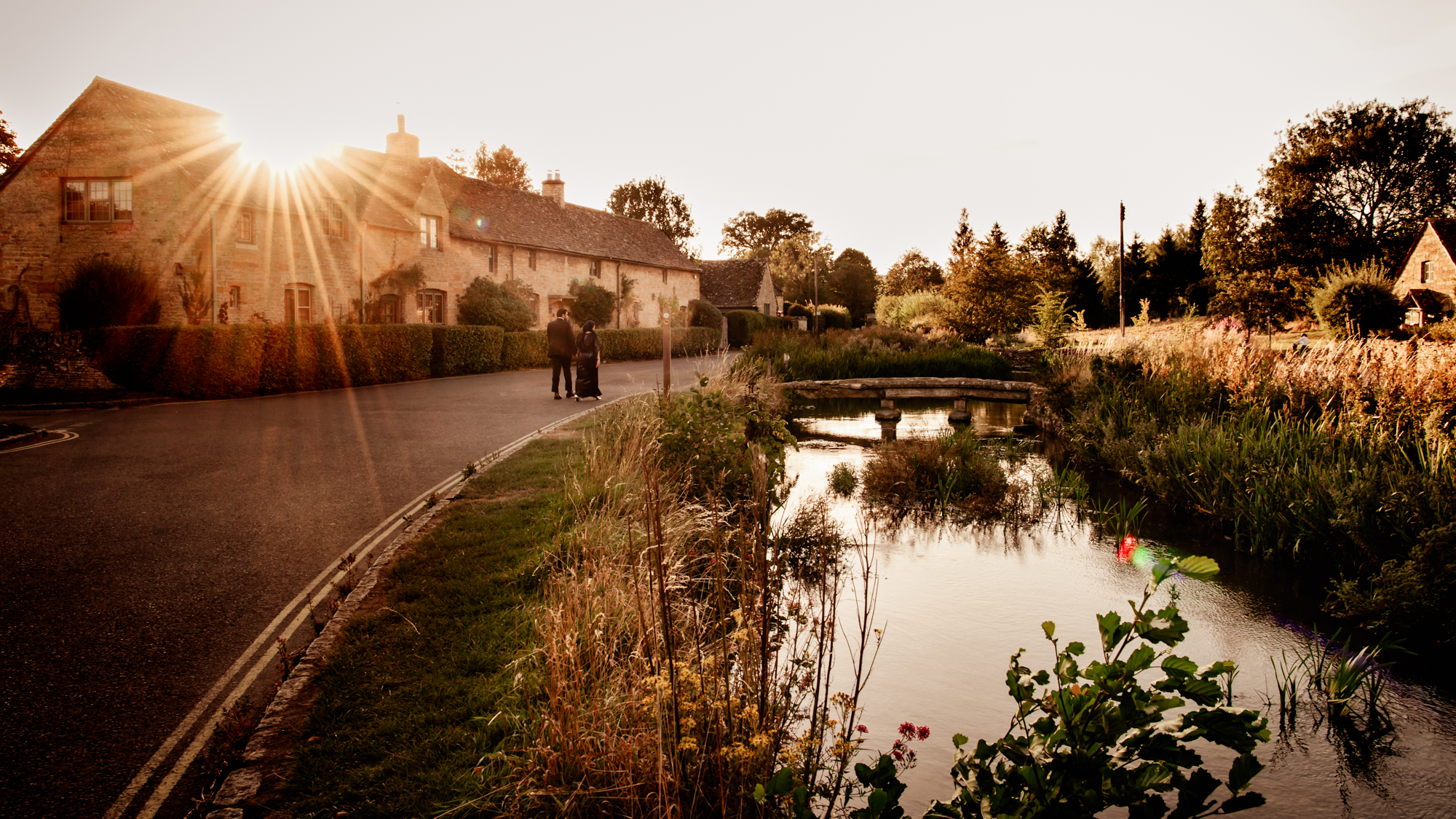 dramatic cotswolds landscape sunset