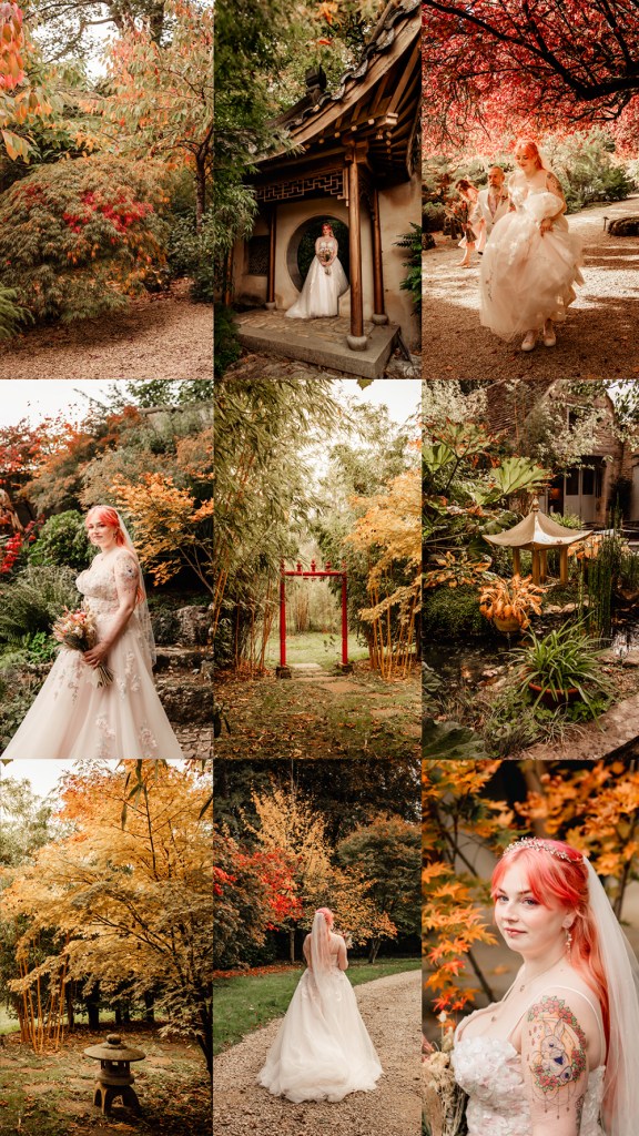 atmospheric dreamy woodland wedding setting in autumn colours