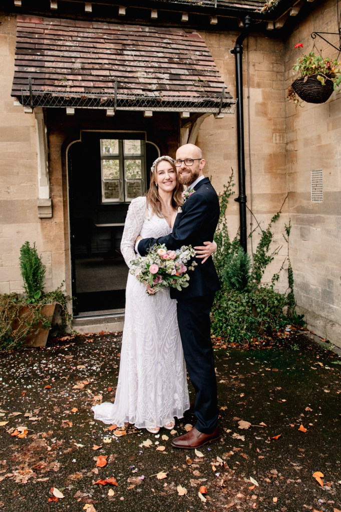 bride and groom at stroud  registry office