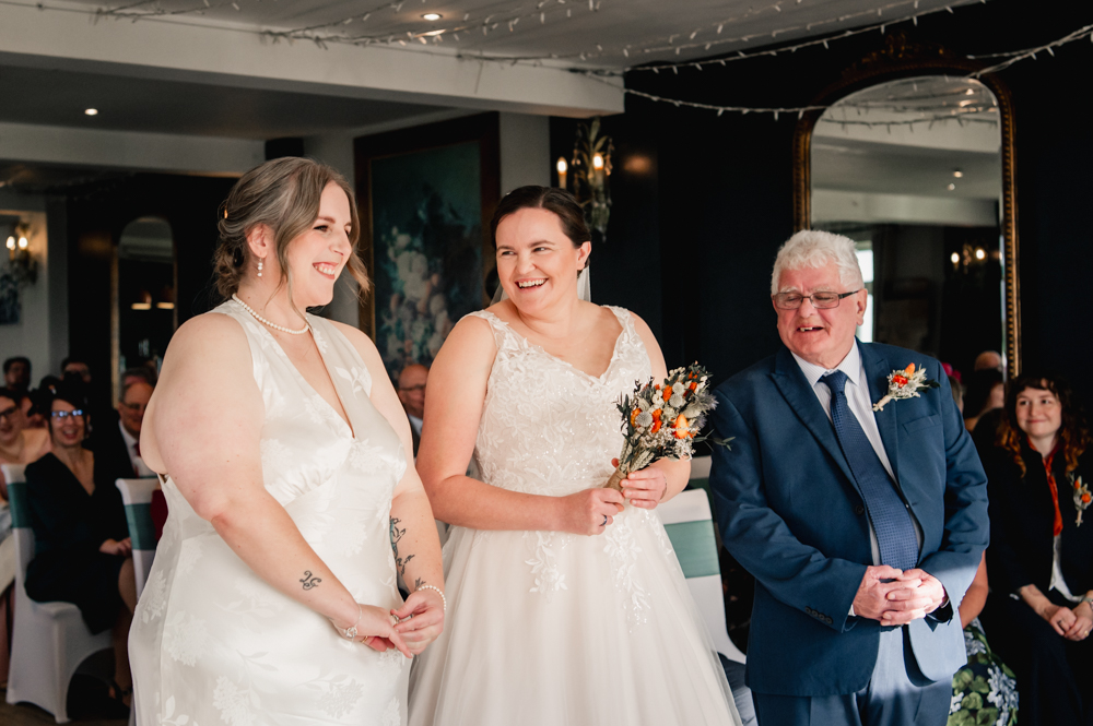 two brides old lodge wedding ceremony