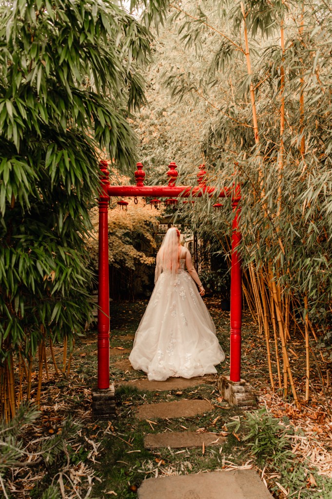 bride in asian inspired wedding venue uk