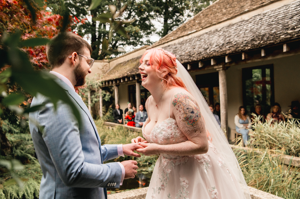 vibrant wedding ceremony at Matara centre cotswolds