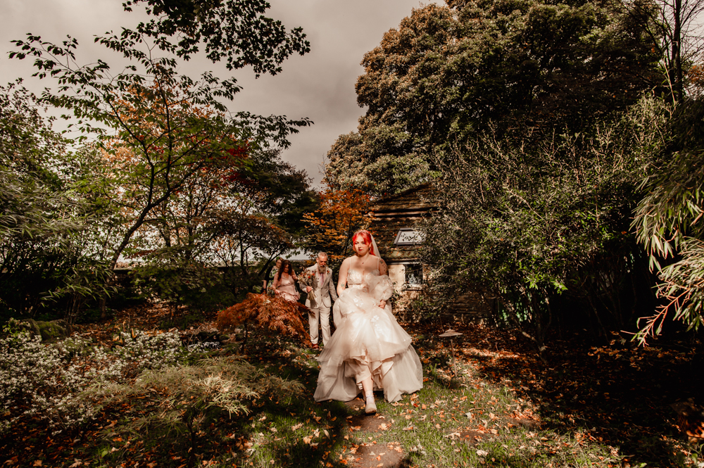 bride with red hair woodland wedding