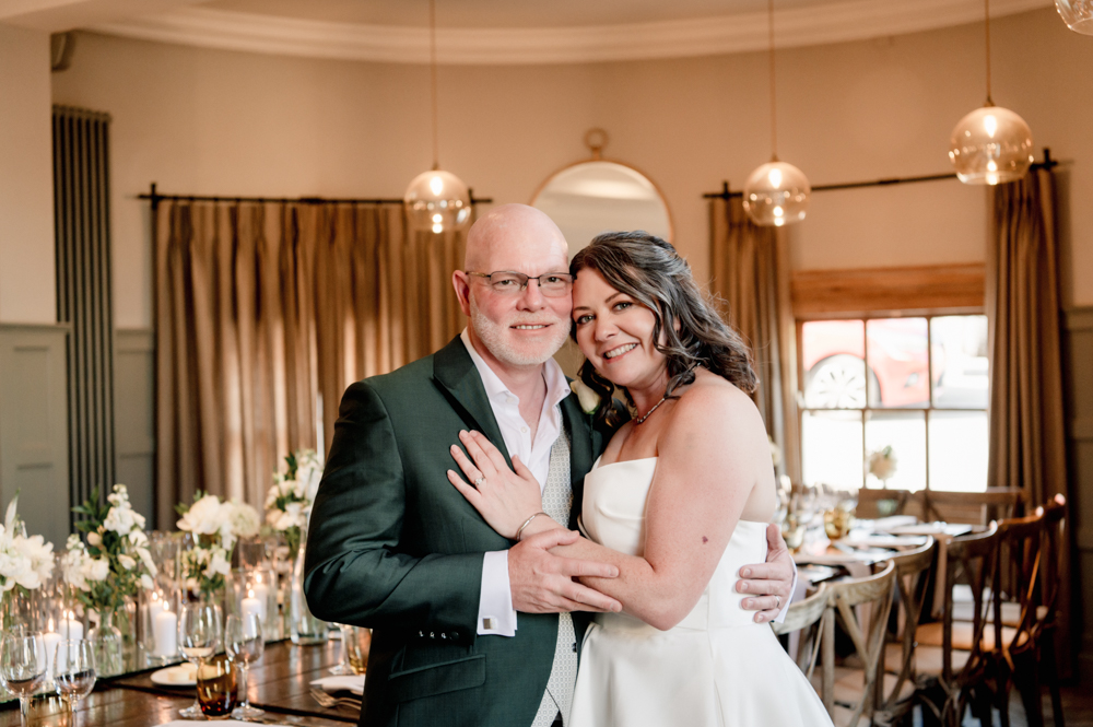 bride and groom mature couple wedding