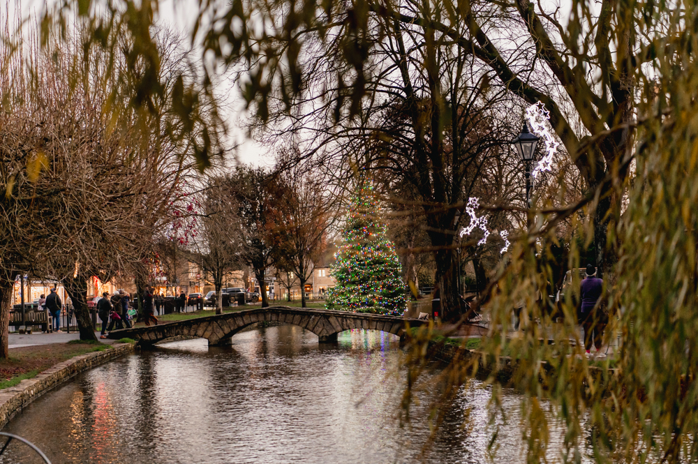 Christmas  in Bourton on the water Cotswolds
