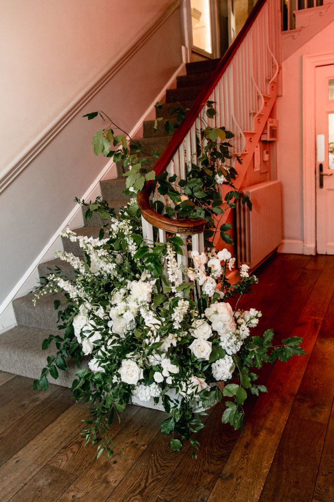 floral staircase  painswick hotel  cotswolds