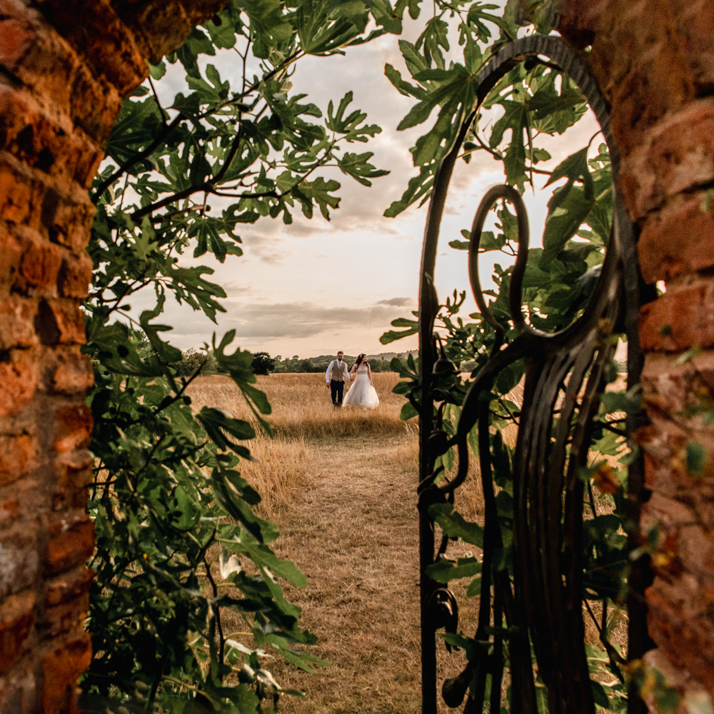 fig tree and gate  Birtsmorton court wedding