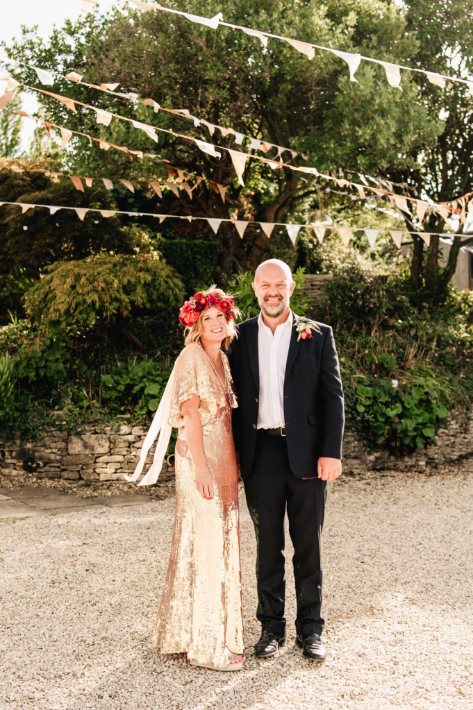 bride and groom glastonbury wedding