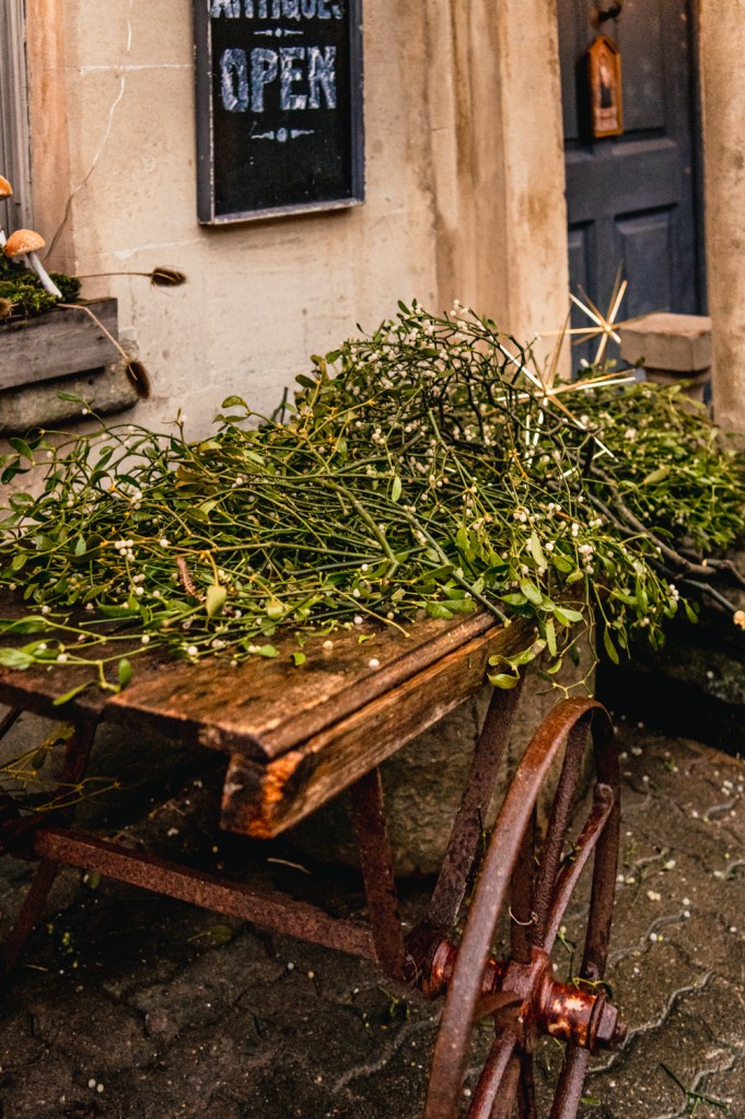 mistletoe Christmas decorations in the Cotswolds