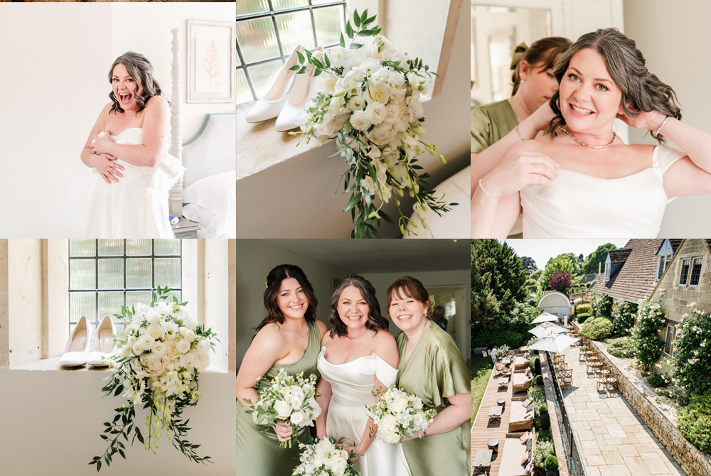 bridal prep at painwick hotel cotswolds