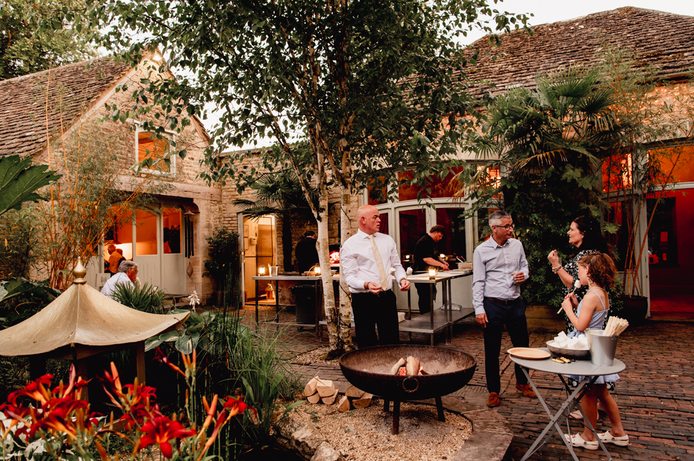 courtyard reception at matara centre wedding venue cotswolds