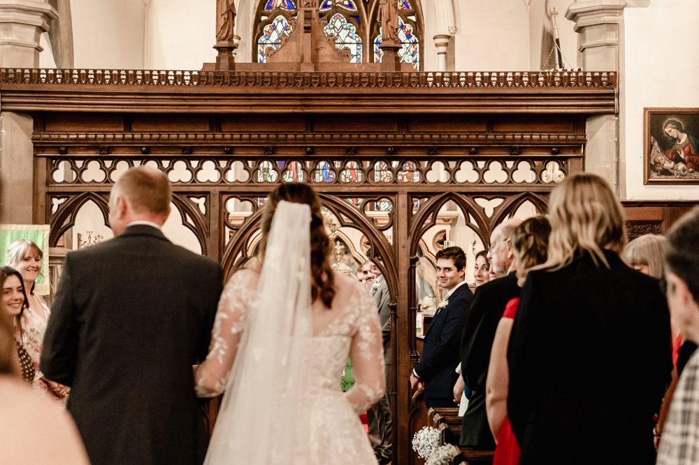 bride walking down the aisle church